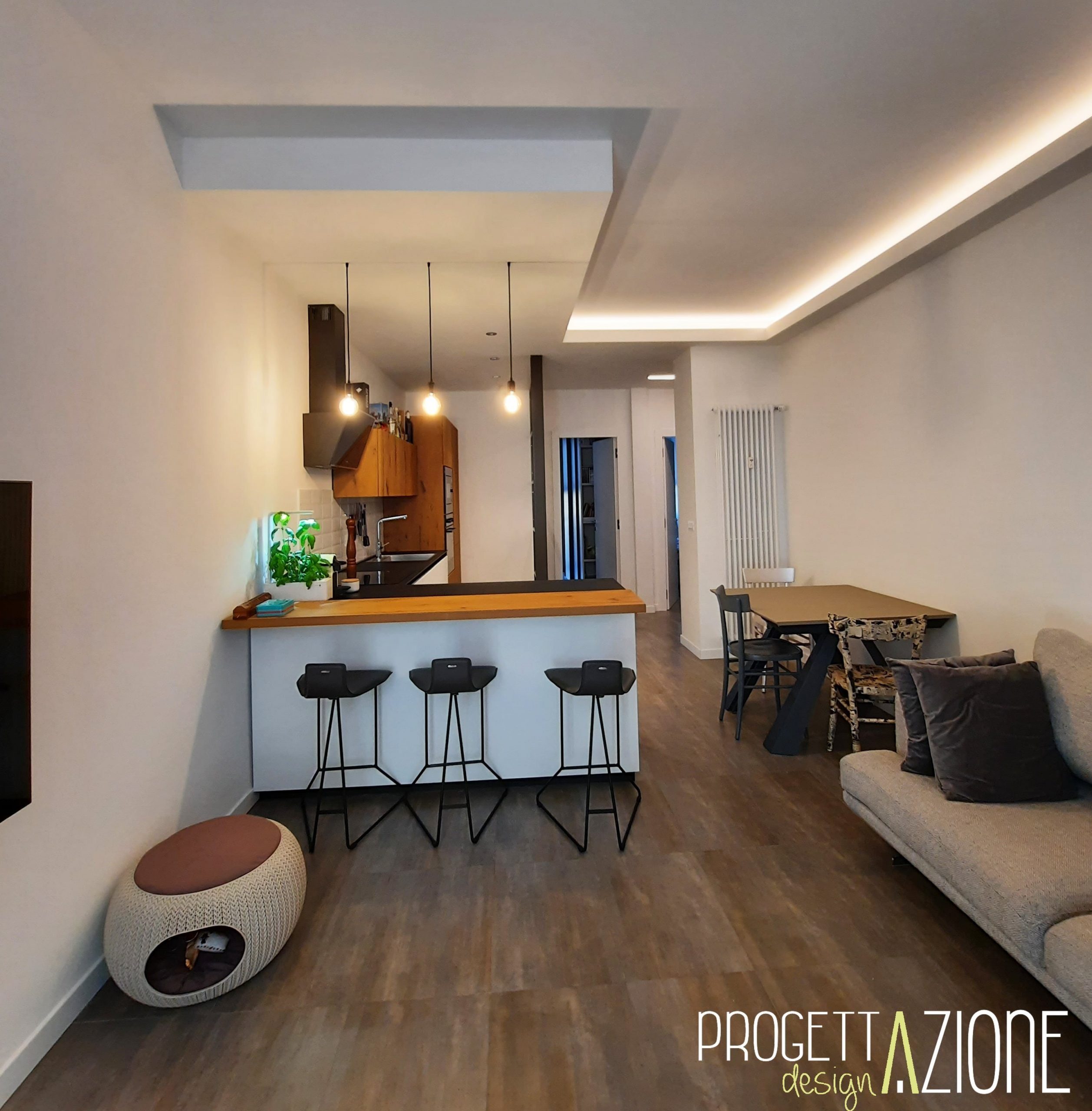 Prospettiva degli ambienti rinnovati chiavi in mano in via Pinelli a Torino