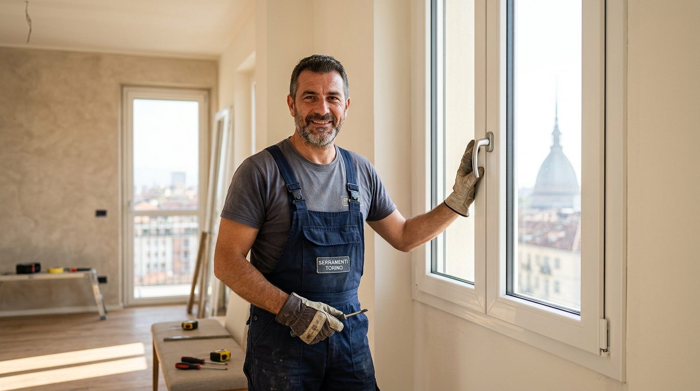 Infissi e Finestre Torino: PVC, Alluminio e Legno ad Alto Isolamento Torino - dettaglio cantiere 2